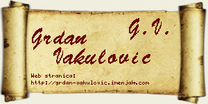 Grdan Vakulović vizit kartica